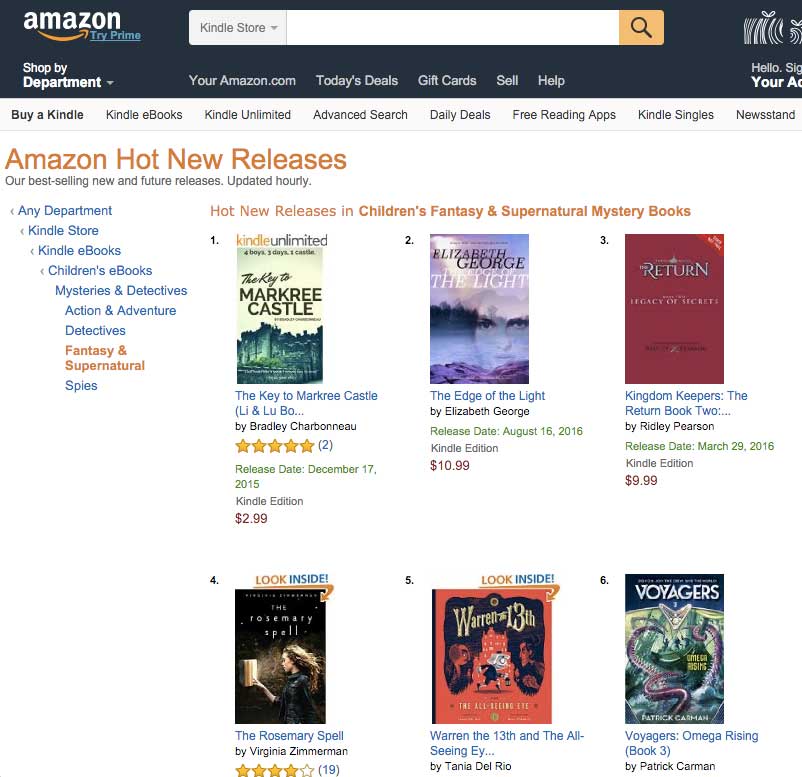 “The Key to Markree Castle” book hits #1 on Amazon!